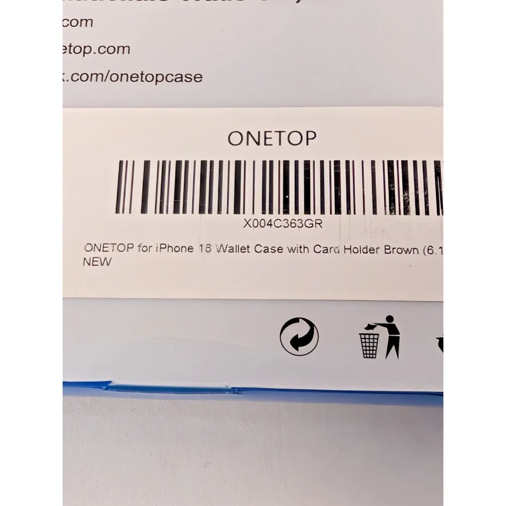 ONETOP  iPhone  Wallet Case with Card Holder Brown NEW